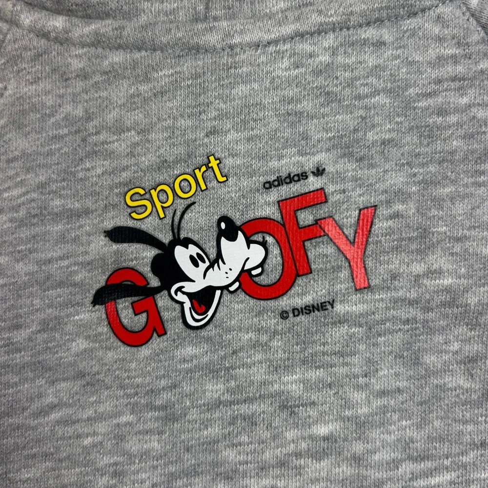 Adidas Goofy Hoodie Kids‎ 12M Gray Disney Sport Graphic Pullover Vintage NWT